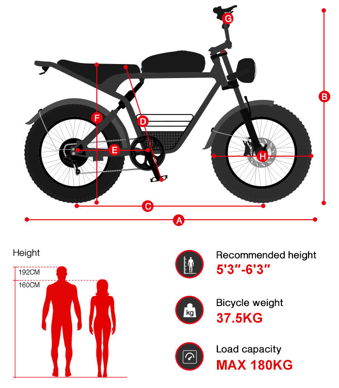 SAMEBIKE M20-III 1200W dubbele accu elektrische motorfiets