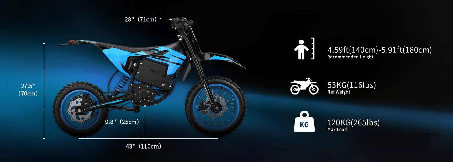 ZAWES S3 5000W MINI Electric Dirt Bike – Compact Power, Real Off-Road Performance