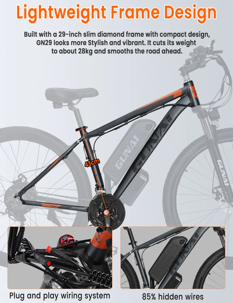 GUNAI GN29 750W All-Terrain Electric Mountain Bike