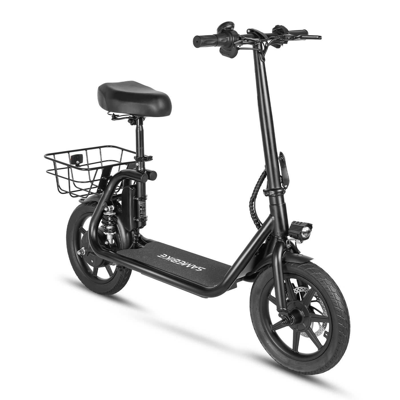 SAMEBIKE SM-C02 Lichtgewicht opvouwbare elektrische scooter met stoel voor woon-werkverkeer