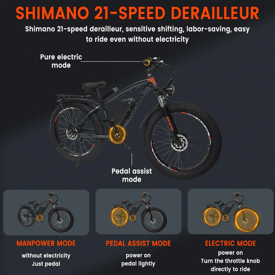 GUNAI GN88 2000W elektrische mountainbike