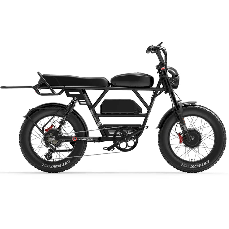 LANKELEISI X-Black Knight Vélo Électrique à Double Moteur 2000W