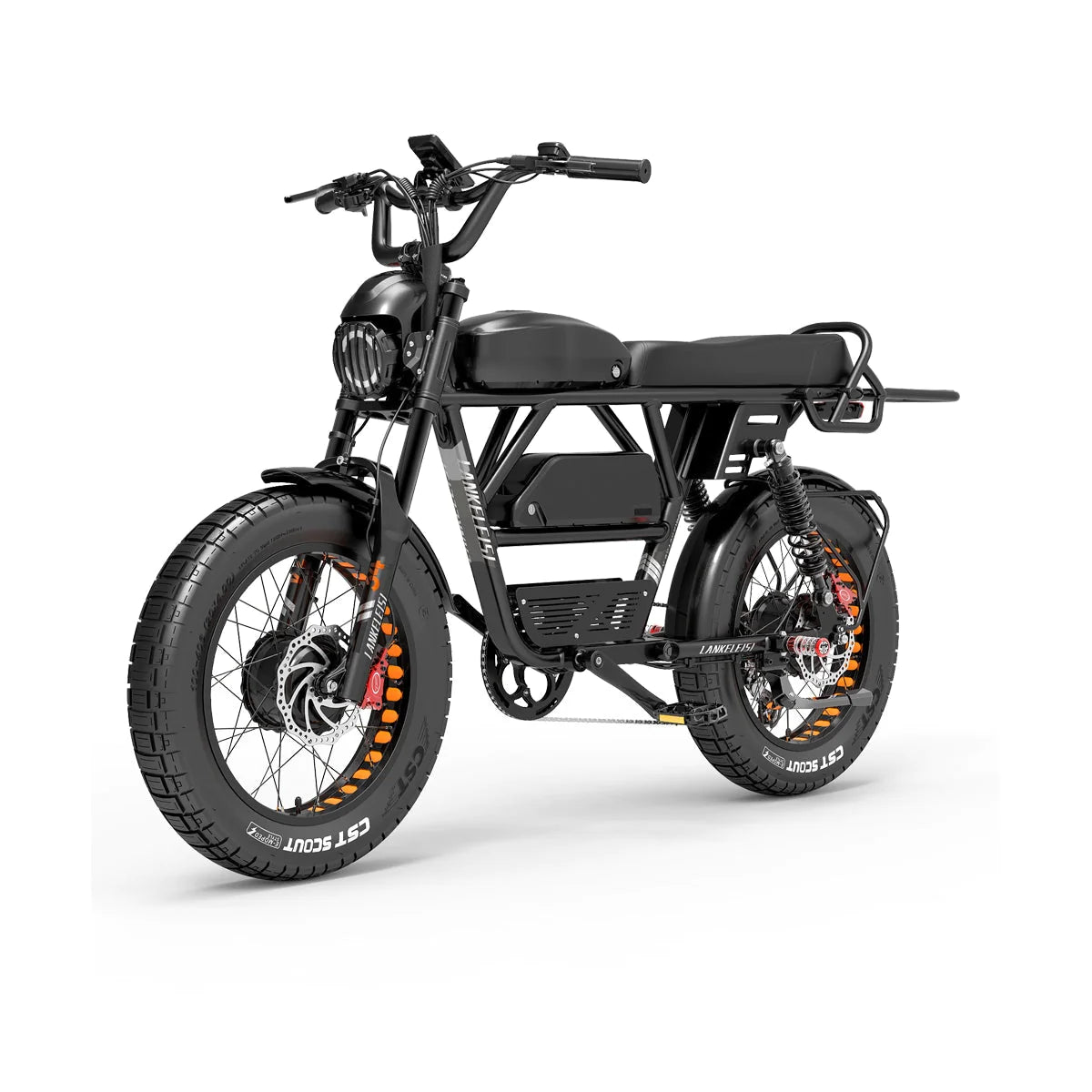 LANKELEISI X-Black Knight Vélo Électrique à Double Moteur 2000W