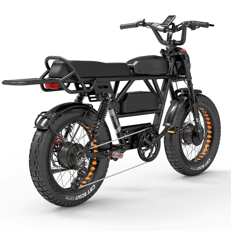 LANKELEISI X-Black Knight Vélo Électrique à Double Moteur 2000W