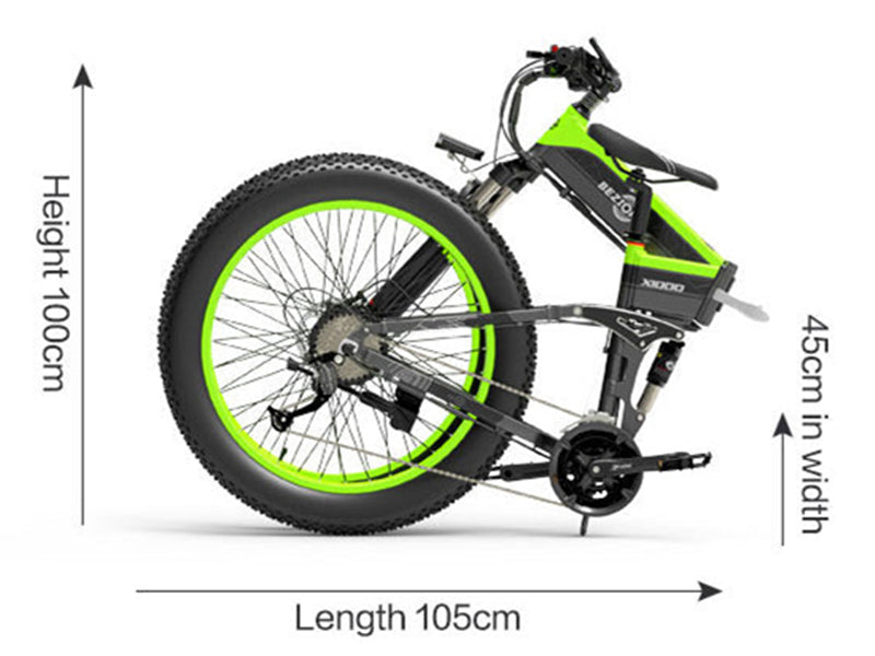 Bezior X1500 1500W opvouwbare elektrische mountainbike 100km 25km/u