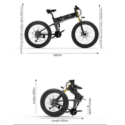 BEZIOR X Plus 1500W Opvouwbare Mountain Ebike 60km 25km/u