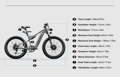 Shengmilo S600 48V17.5AH 26Inch 2000W Dual Motor Electric Bike