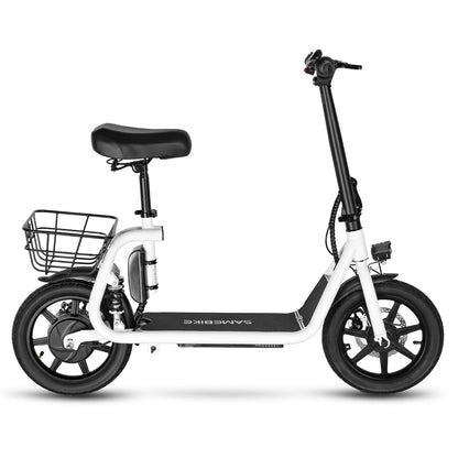 SAMEBIKE SM-C02 Lichtgewicht opvouwbare elektrische scooter met stoel voor woon-werkverkeer