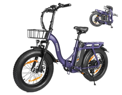 Eskute D202 Fat Tire Folding Electric Bike with Front Suspension