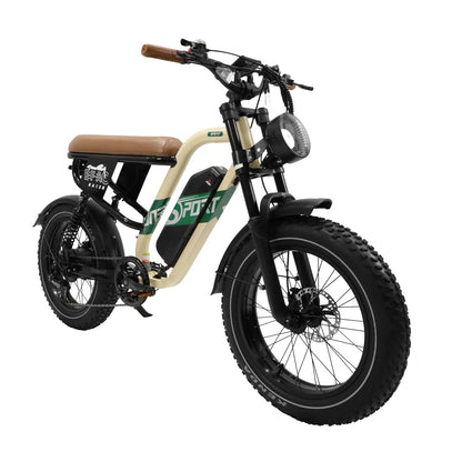 Onesport W66 Vintage Fat Tire 500W Motor Electric Bike
