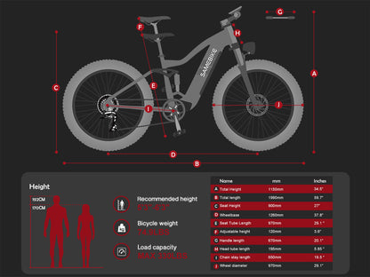 Vélo électrique tout terrain SAMEBIKE RSA08-II 1000W