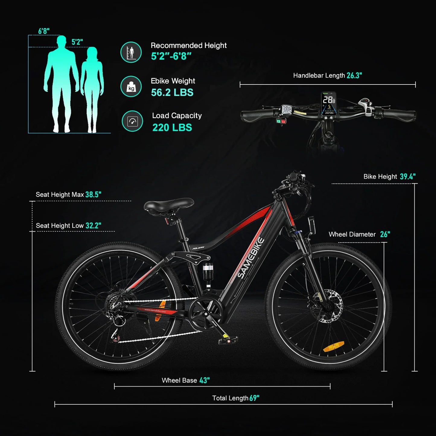 SAMEBIKE XD26-II Off-Road Electric Bike 750W