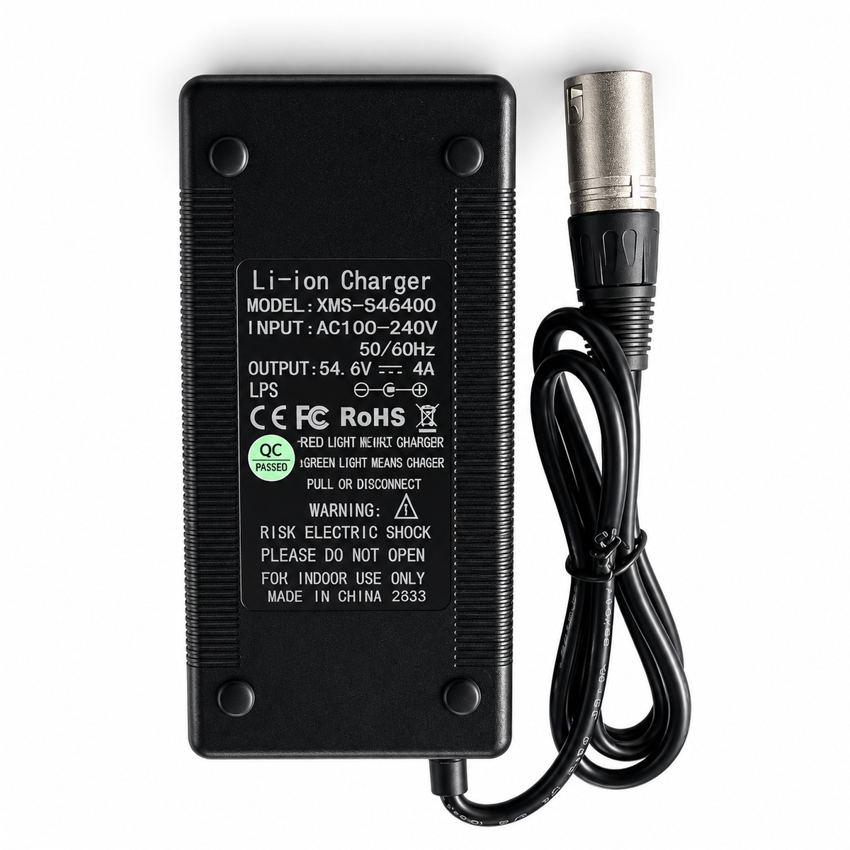 54.6V 4A 3-Pin XLR Battery Charger for GOGOBEST GF750 E-Bike