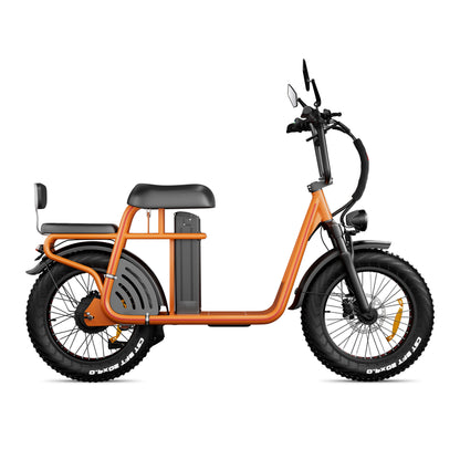 Drvetion ET20 oranžinis elektrinis dviratis iš šono