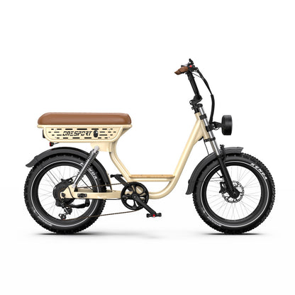 Onesport W77 All-Terrain Fat Tire Electric Bike | 48V High-Capacity Battery, 20"x4.0” Anti-Slip Tires