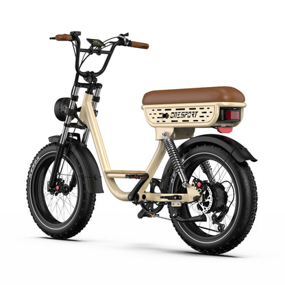 Onesport W77 All-Terrain Fat Tire Electric Bike | 48V High-Capacity Battery, 20"x4.0” Anti-Slip Tires