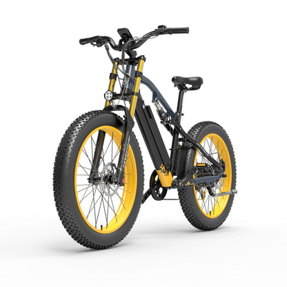 LANKELEISI RV700 PLUS Electric Folding Bike 130KM Mileages E-bike BlackYellow - GOGOBEST