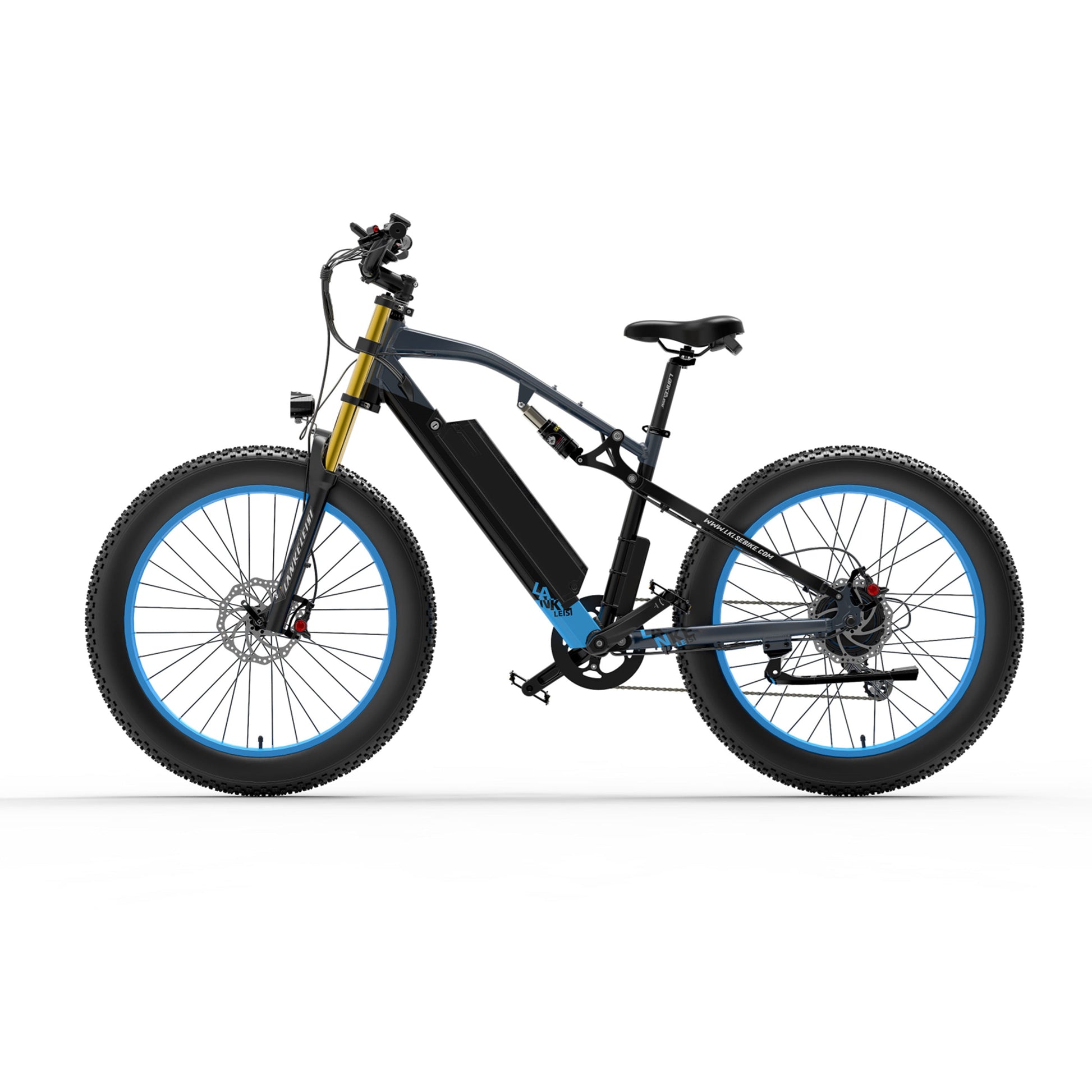 LANKELEISI RV700 PLUS Electric Folding Bike 130KM Mileages E-bike BlackBlue 2 - GOGOBEST