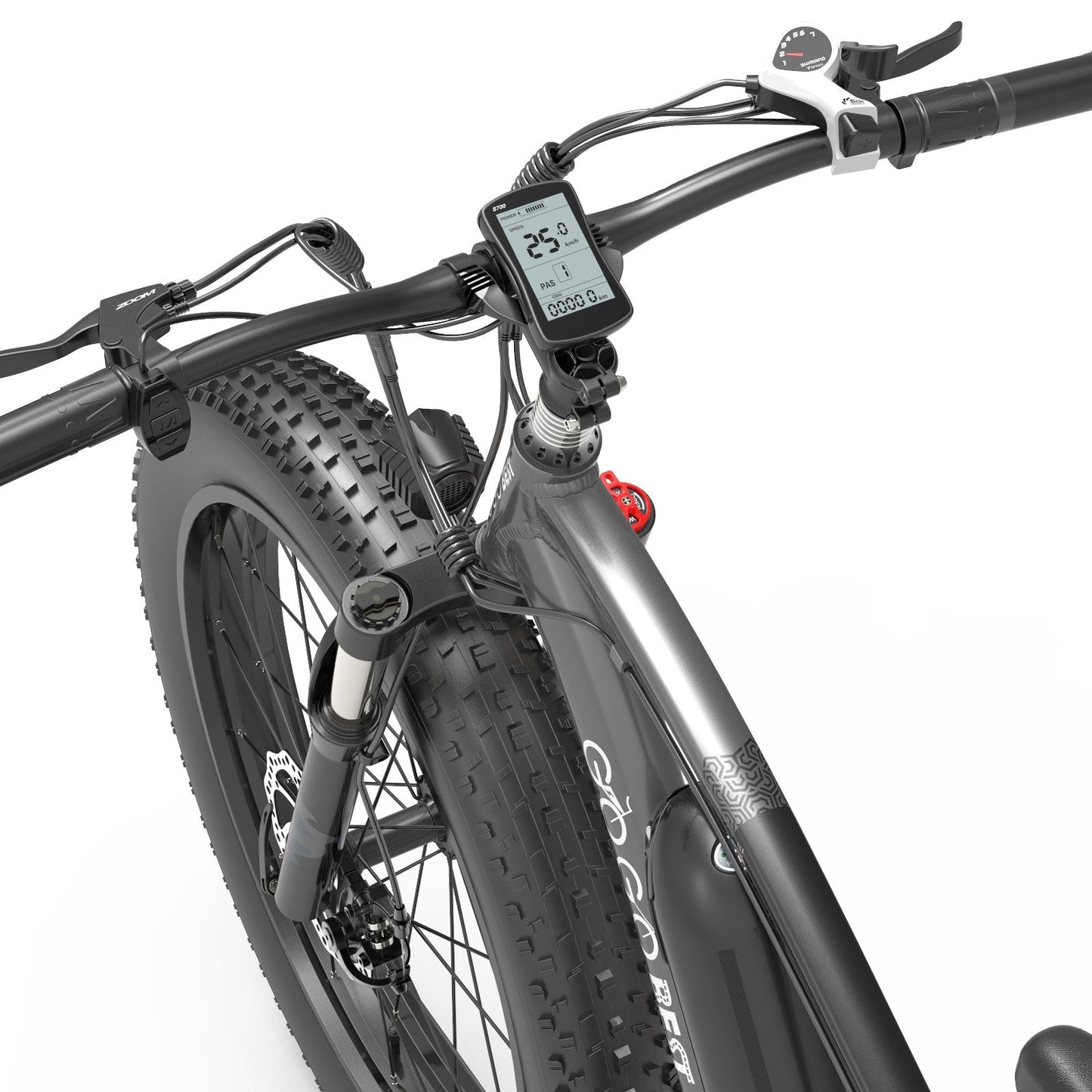 GOGOBEST GF600 Electric Mountain Bike Moped Fat Tire E-bike BlackGrey 5