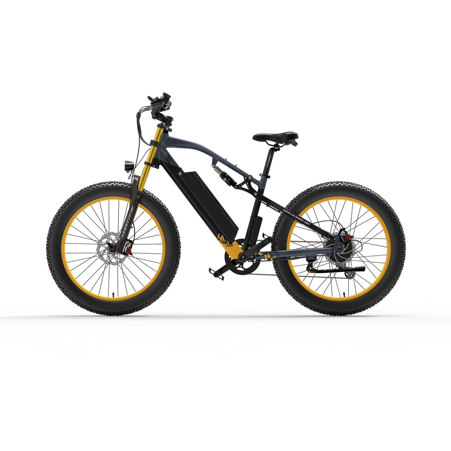 LANKELEISI RV700 PLUS Electric Folding Bike 130KM Mileages E-bike BlackYellow 2 - GOGOBEST