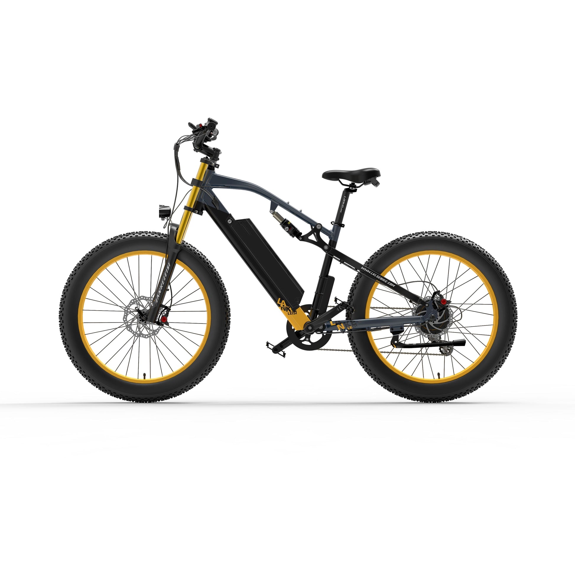 LANKELEISI RV700 PLUS Electric Folding Bike 130KM Mileages E-bike BlackYellow 2 - GOGOBEST