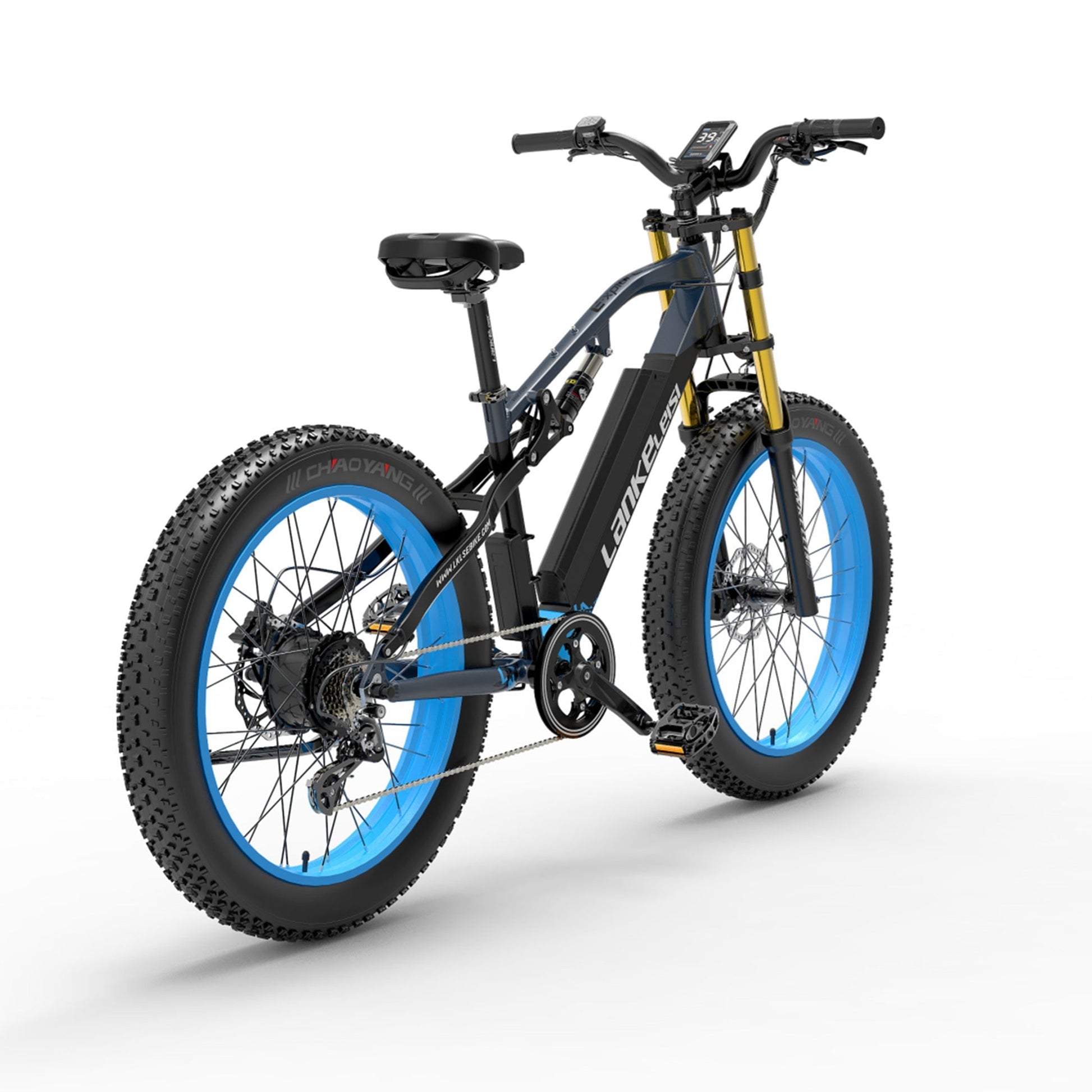 LANKELEISI RV700 PLUS Electric Folding Bike 130KM Mileages E-bike BlackBlue 3 - GOGOBEST