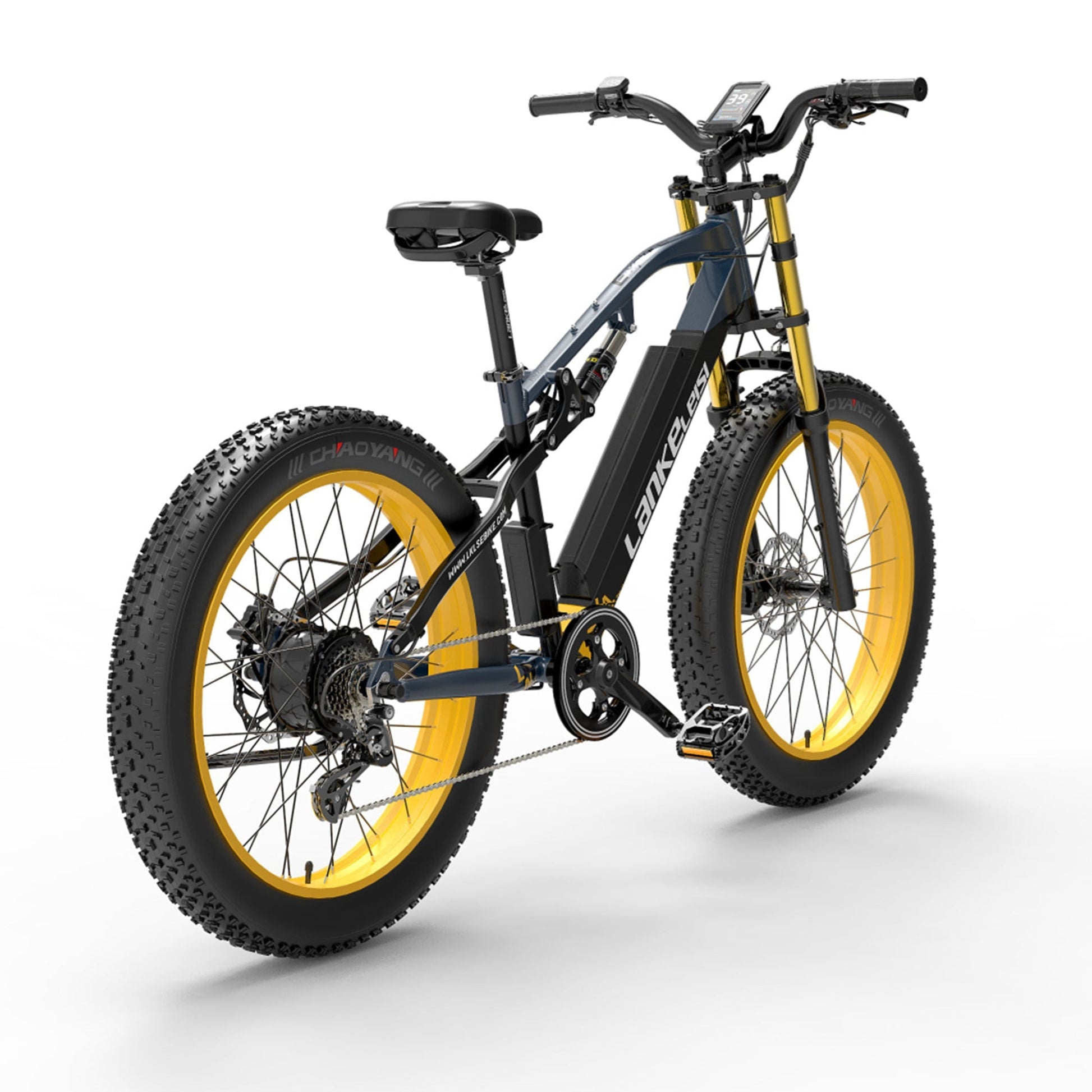 LANKELEISI RV700 PLUS Electric Folding Bike 130KM Mileages E-bike BlackYellow 3 - GOGOBEST