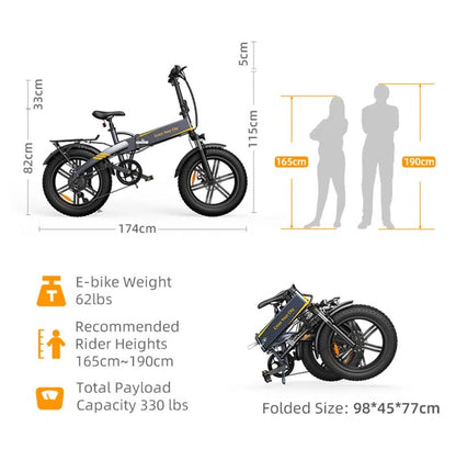 ADO A20F XE Fat Tyre Ebike 250W 80km 25km/h