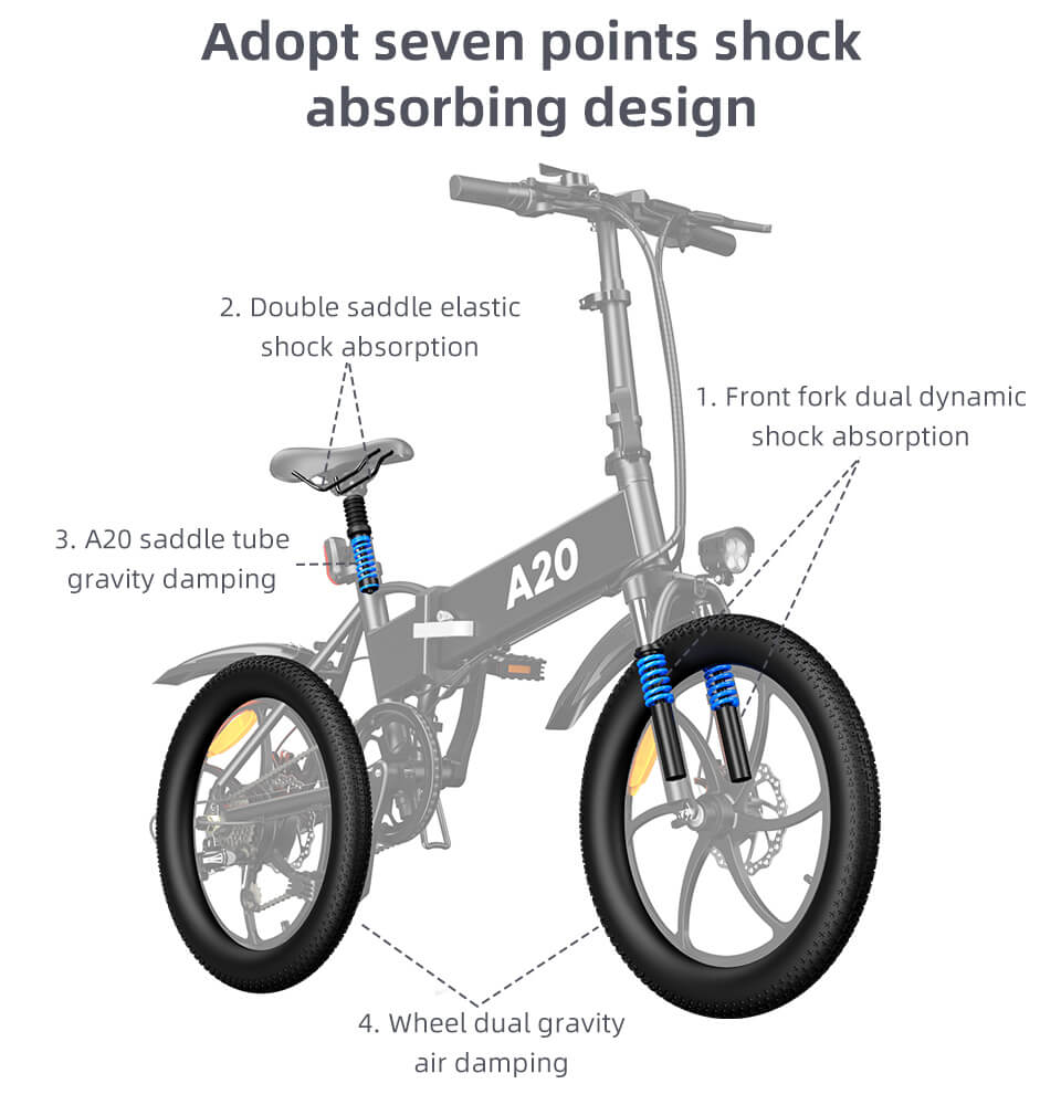 ADO A20F XE Fat Tyre Ebike 250W 80km 25km/h